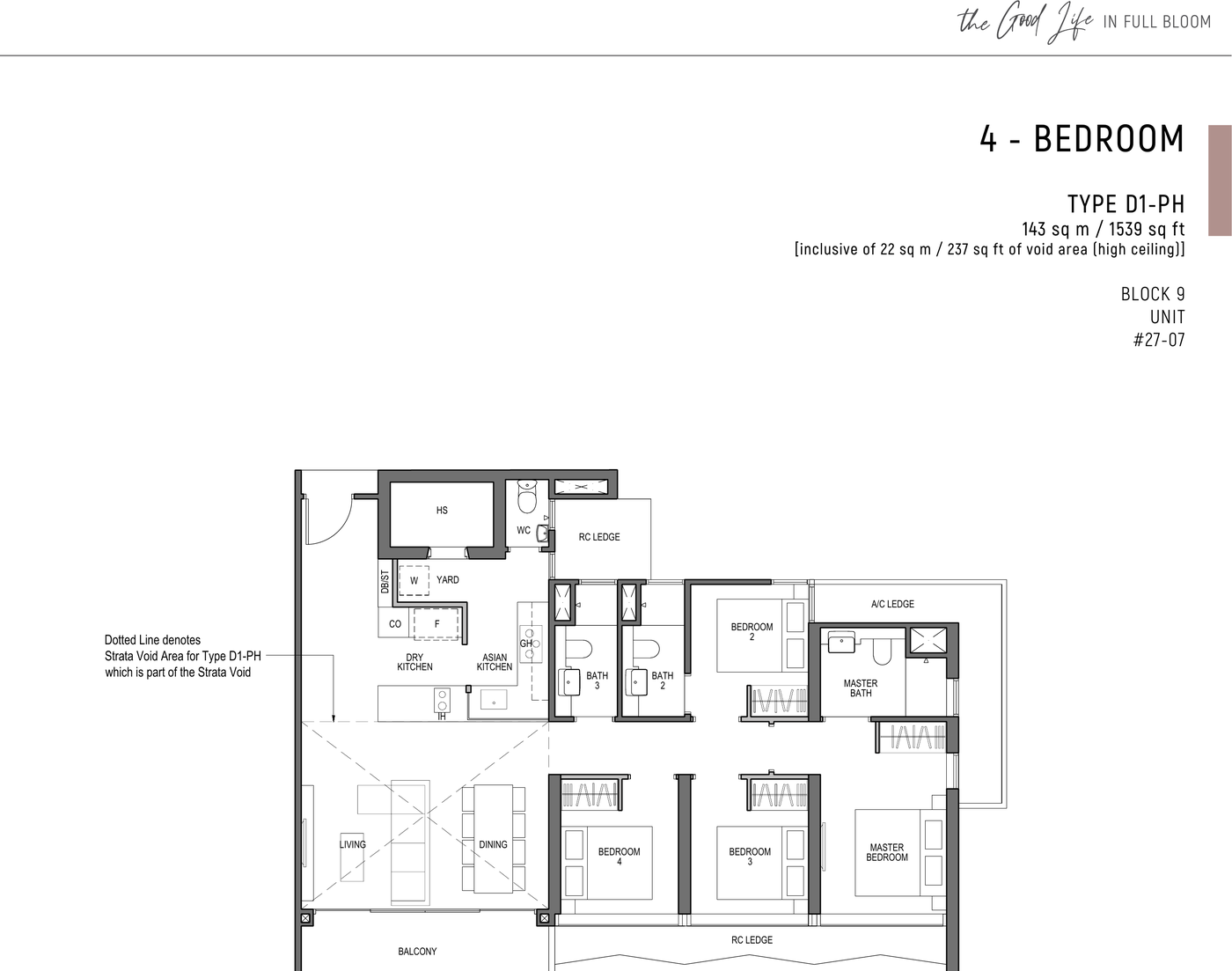 Type D1-PH floor plan